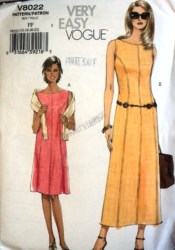 8022 EZ VOGUE SLEEVELESS A-DRESS LENGTHS Easy  PATTERN 8-14 or 16-22 choice uncut